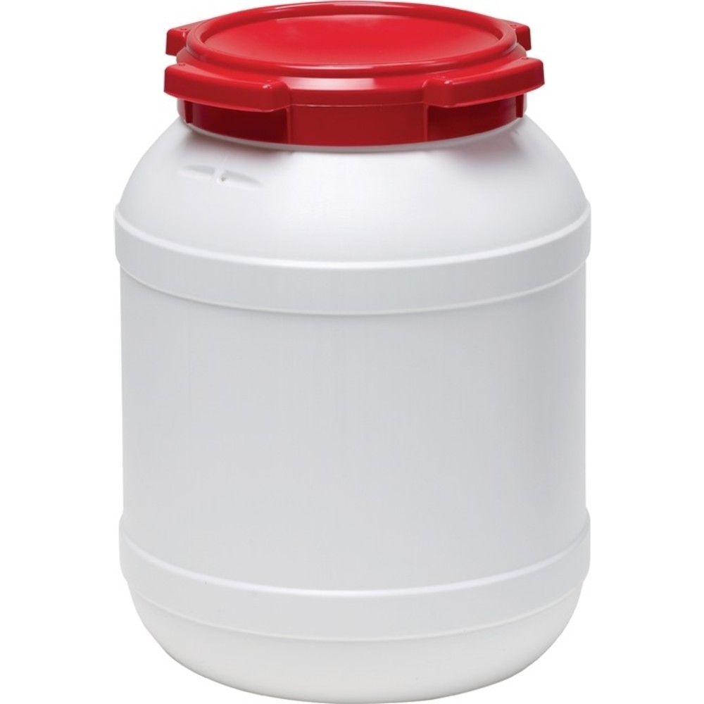 Produktabbildung Nr. 2: Weithalsfass 26,0l weiss m.rotem Deckel o.Tragegriffe Einfüllöffnung-D.204mm