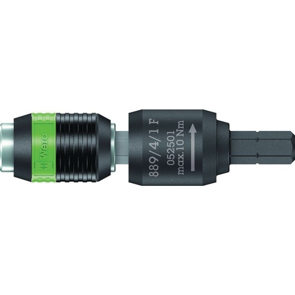 Illustration du produit: WERA Bithalter 889/4/1 F Rapidaptor, Freilauf, 1/4 ″ C 6,3 + E 6,3, Länge 64 mm