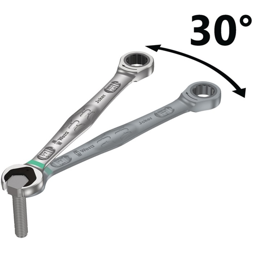 Produktabbildung Nr. 6: WERA Maulringratschenschlüsselsatz Joker 11-tlg.SW 8-19mm Rings.15Grad gekr