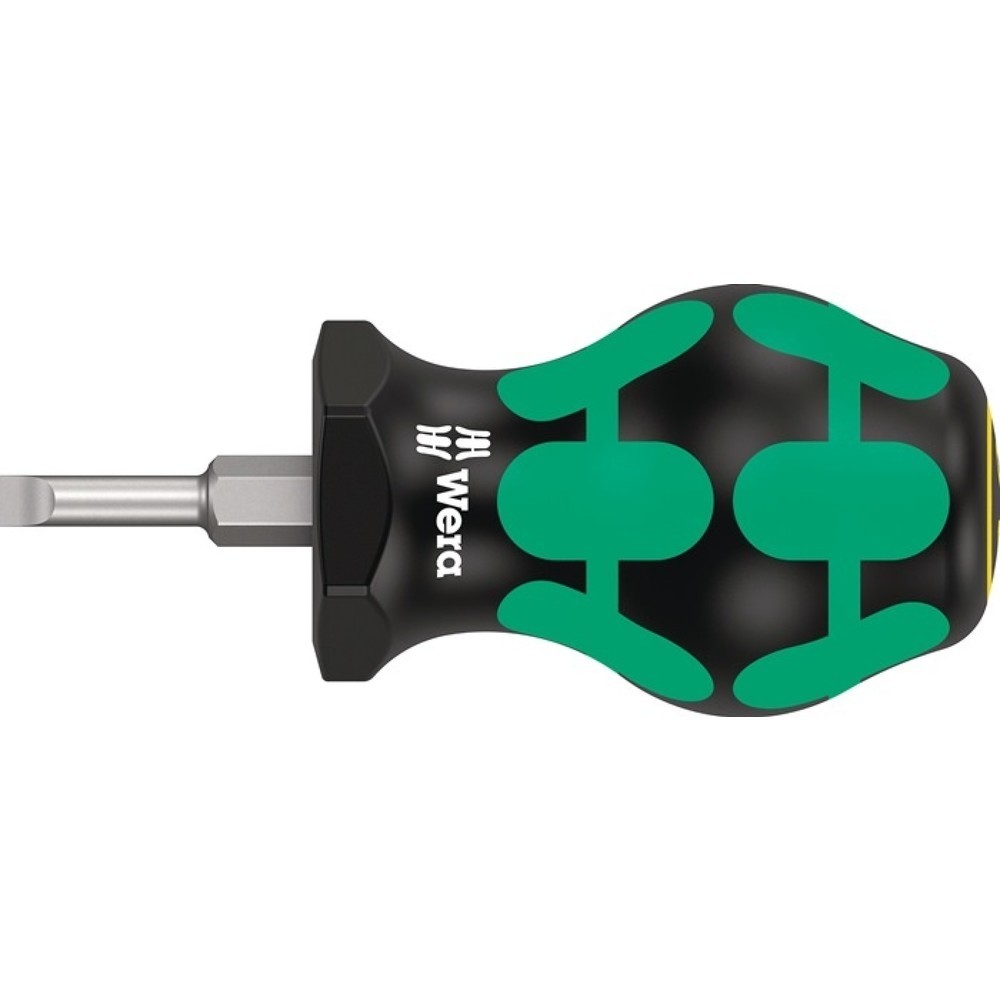 Produktabbildung: WERA Schraubendreher 335 Stubby, Klingenlänge 24,5 mm 2-Komponentengriff, Schneidenbreite 4 mm, Rundklinge