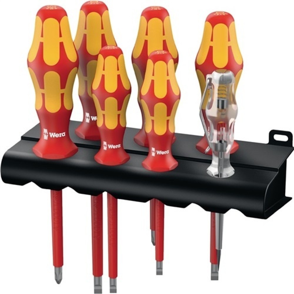 Produktabbildung: Schraubendrehersatz 7tlg. VDE/IEC m.Mehrkomp.-Heft WERA PZD/Schlitz