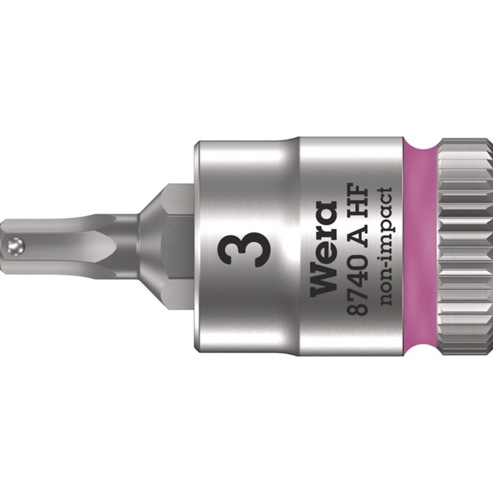 Produktabbildung: WERA Steckschlüsseleinsatz 8740 A HF, Schlüsselweite 3 mm, 1/4 ″, Länge 28 mm