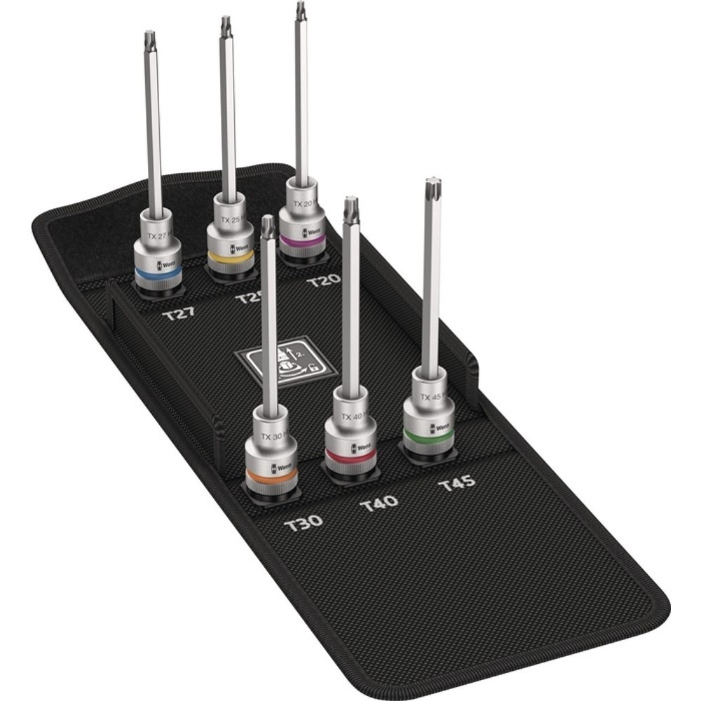 Produktabbildung: WERA Steckschlüsselsatz 8767 C TORX® HF2, 1/2 ″, 6-teilig, T20-T45