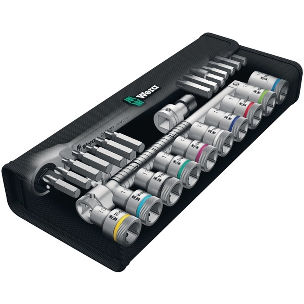 Produktabbildung Nr. 2: WERA Steckschlüsselsatz Zyklop Metal 28-tlg.1/2 Zoll SW 10-19mm Z.76 6KT