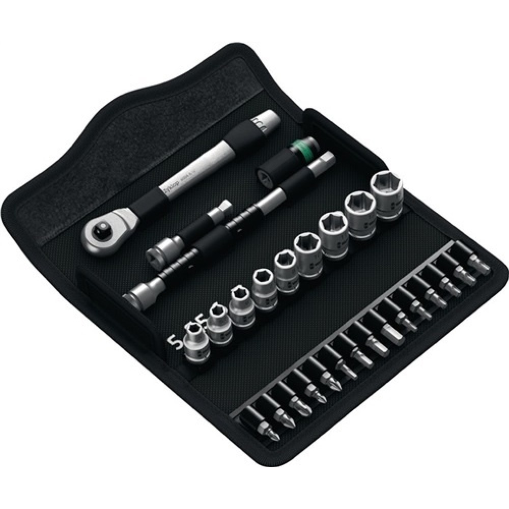 Produktabbildung: Steckschlüsselsatz 1/4 Zoll 28 teilig sw 5,5 bis sw 13 Zyklop Metal switch Knarre