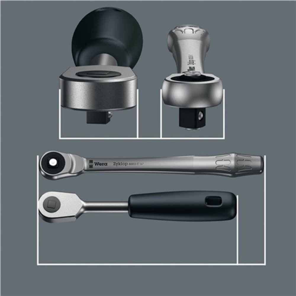 Produktabbildung Nr. 9: Steckschlüsselsatz 1/4 Zoll 28 teilig sw 5,5 bis sw 13 Zyklop Metal switch Knarre