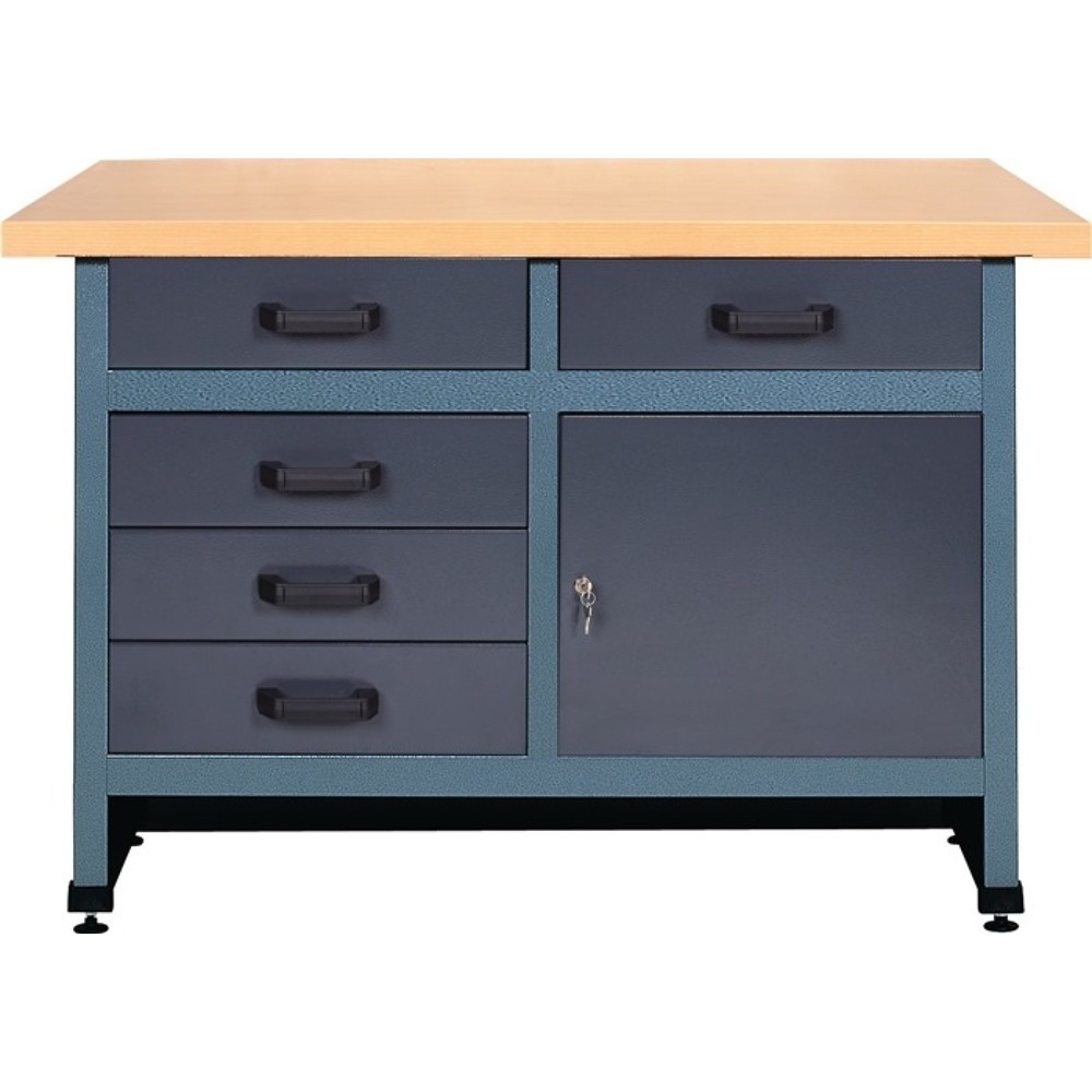 Illustration du produit: Werkbank, B1200xT600xH840mm, 5 Schubladen