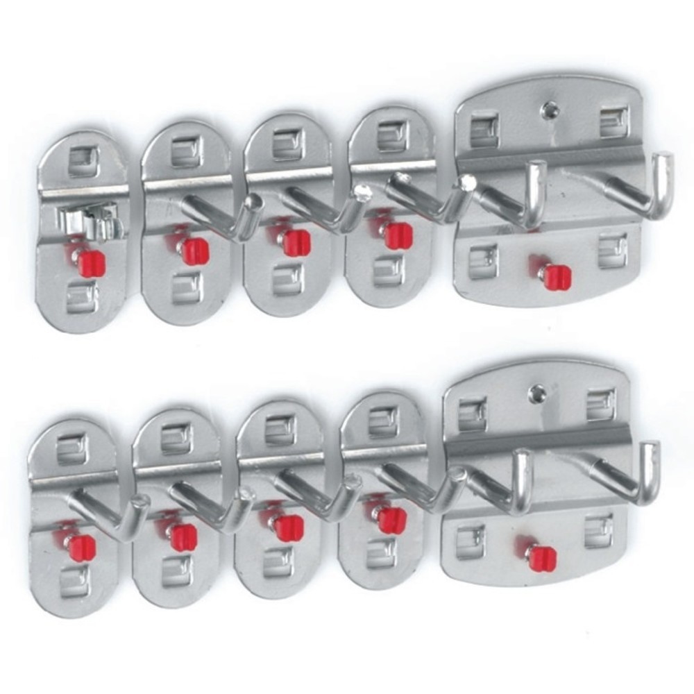 Illustration du produit: Werkzeughalter, 7 Haken/2 Doppelhaken/1 Werkzeugklemme 1, 10-tlg. kunststoffbeschichtet