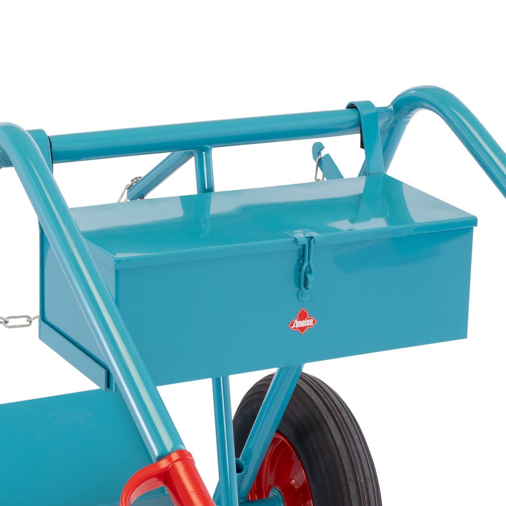 Produktabbildung: Werkzeugkasten für Ameise® 2er-Stahlflaschenkarre, leer, verschliessbarer Deckel, HxBxT 155 x 460 x 210 mm