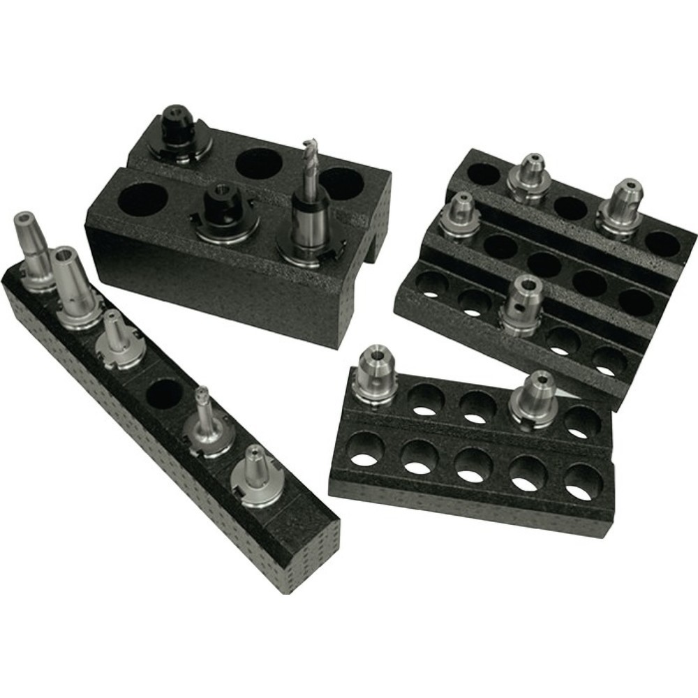 Produktabbildung: Werkzeugträger, aus Polypropylen Modul 6er, SK40, Breite 595 x Tiefe 90 x Höhe 101 mm