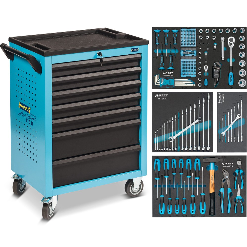 Produktabbildung: HAZET® Werkzeugwagen Assistent®, inkl. 147-teiligem Werkzeugsortiment