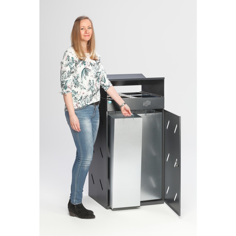 Produktabbildung Nr. 2: VAR® Wertstoffsammelstation WS 58, Einwurföffnungen, 4x 50 Liter, antik-silber