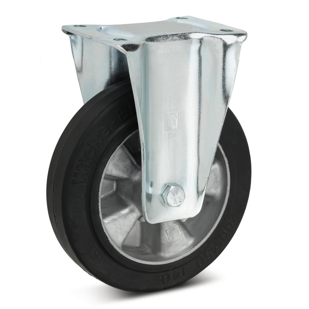 Produktabbildung: Wicke Bockrolle Elastik-Vollgummi, Ø x Breite 100 x 40 mm, TK 180 kg