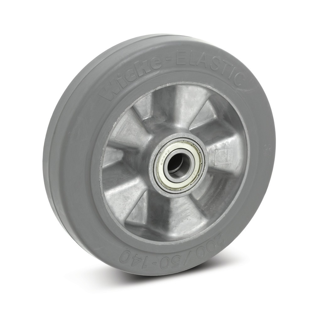 Produktabbildung: Wicke Elastik-Vollgummi-Rad, Rillenkugellager, spurlos, ØxB 100 x 40 mm, TK 180 kg