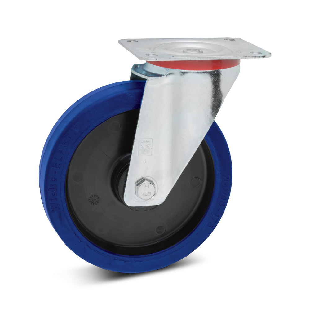 Produktabbildung: Wicke Lenkrolle Elastik-Vollgummi, spurlos, Ø x Breite 100 x 36 mm, TK 180 kg