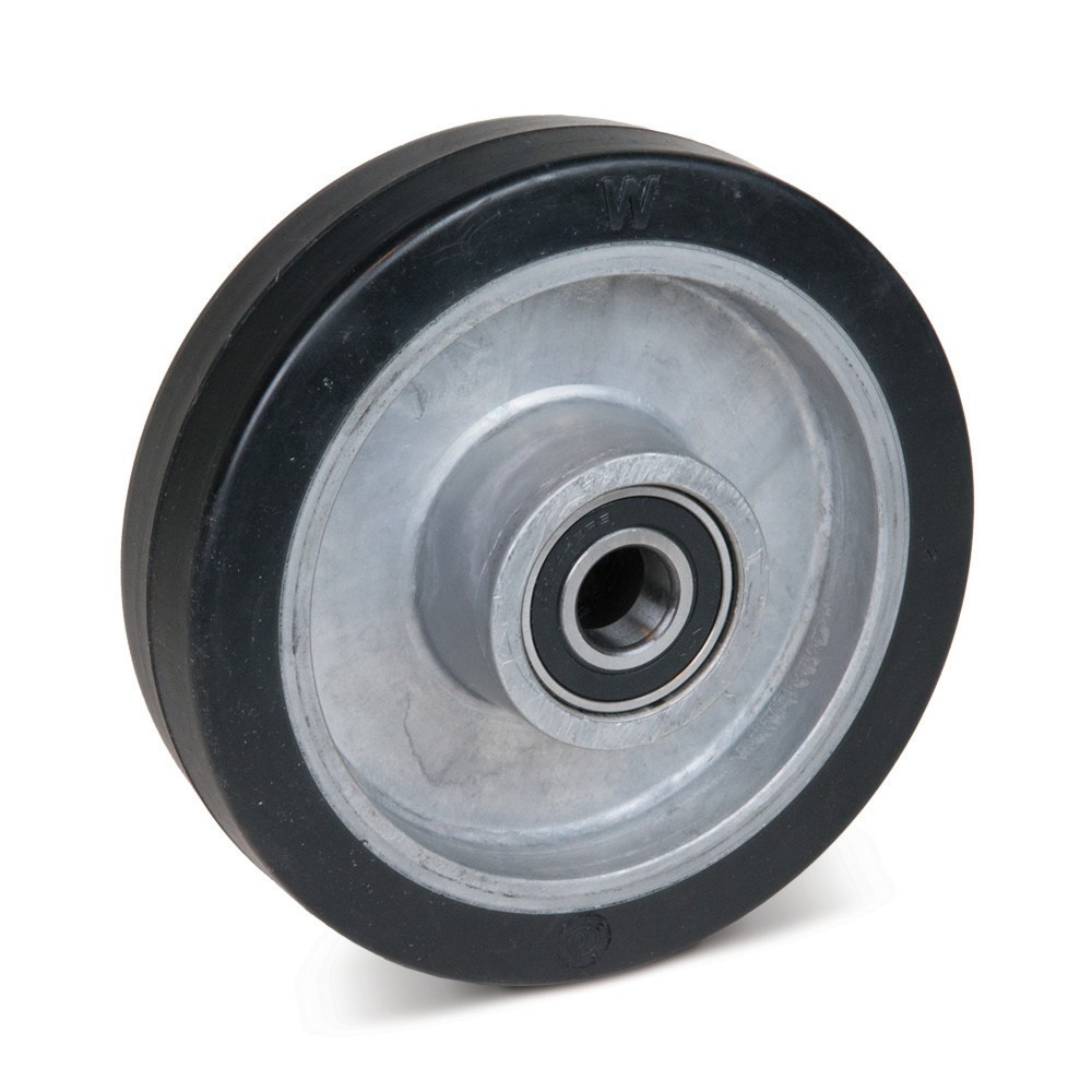 Produktabbildung: Wicke Vollgummi-Lenkrad, Aluminiumfelge, Einbaulänge 54 mm, ØxB 200 x 50 mm, TK 420 kg