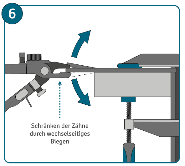 Anleitung zum Sägeblatt schärfen: Schritt 6