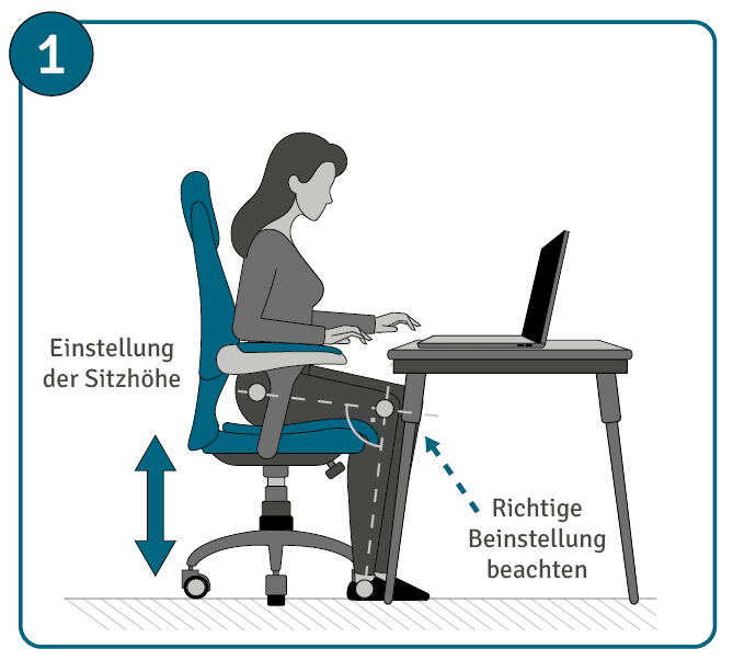 Bürostuhl einstellen Anleitung Schritt 1: Sitzhöhe