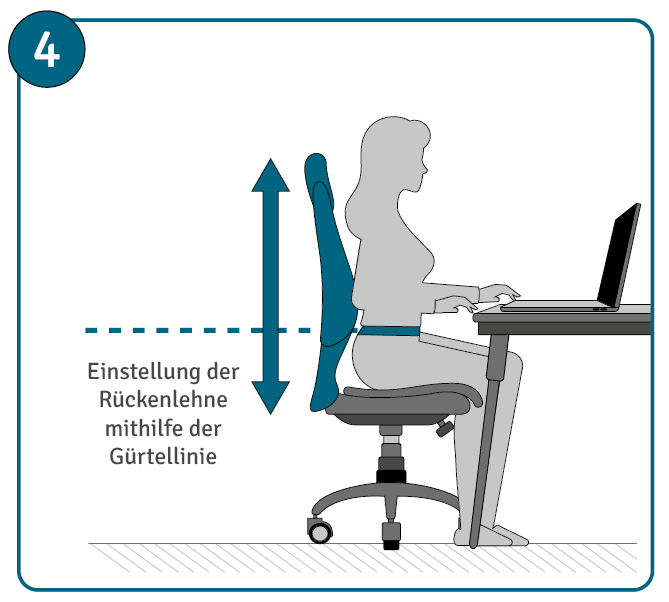 Bürostuhl einstellen Anleitung Schritt 4: Rückenlehne