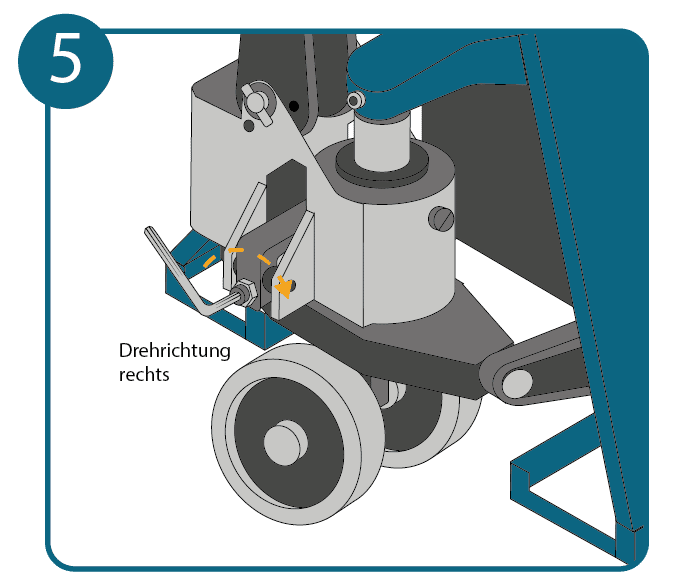 Hubwagen Einstellschraube festziehen