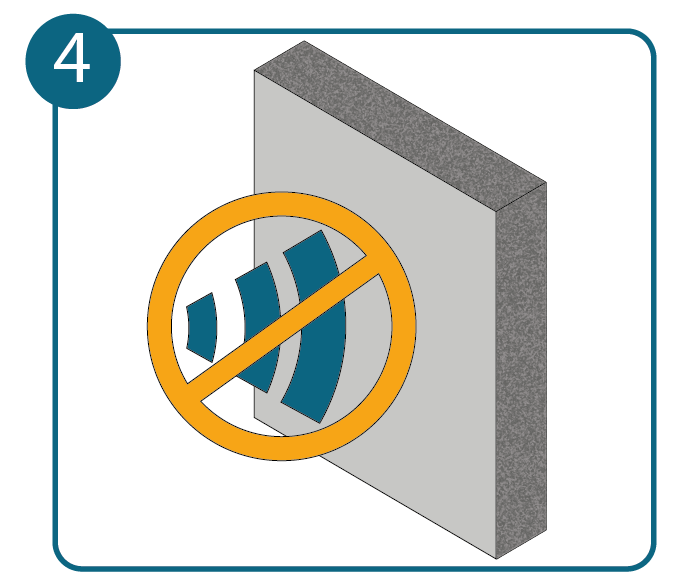 Symbol fuer Schallschutz bei Holzwolledaemmung