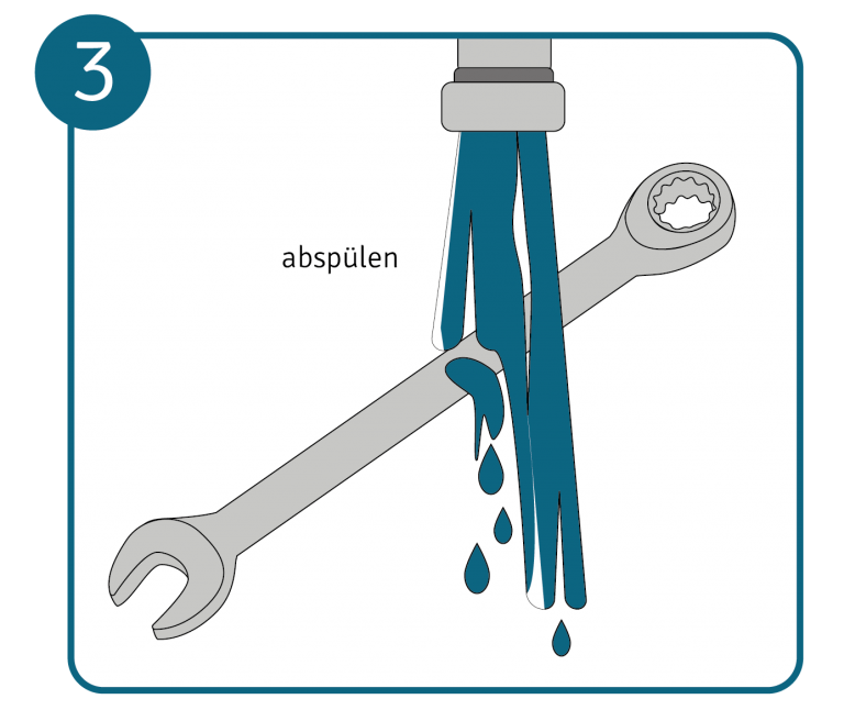 Metall reinigen und abspülen