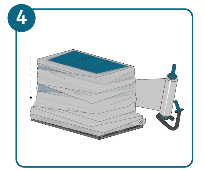 Imballaggio di pallet step 4