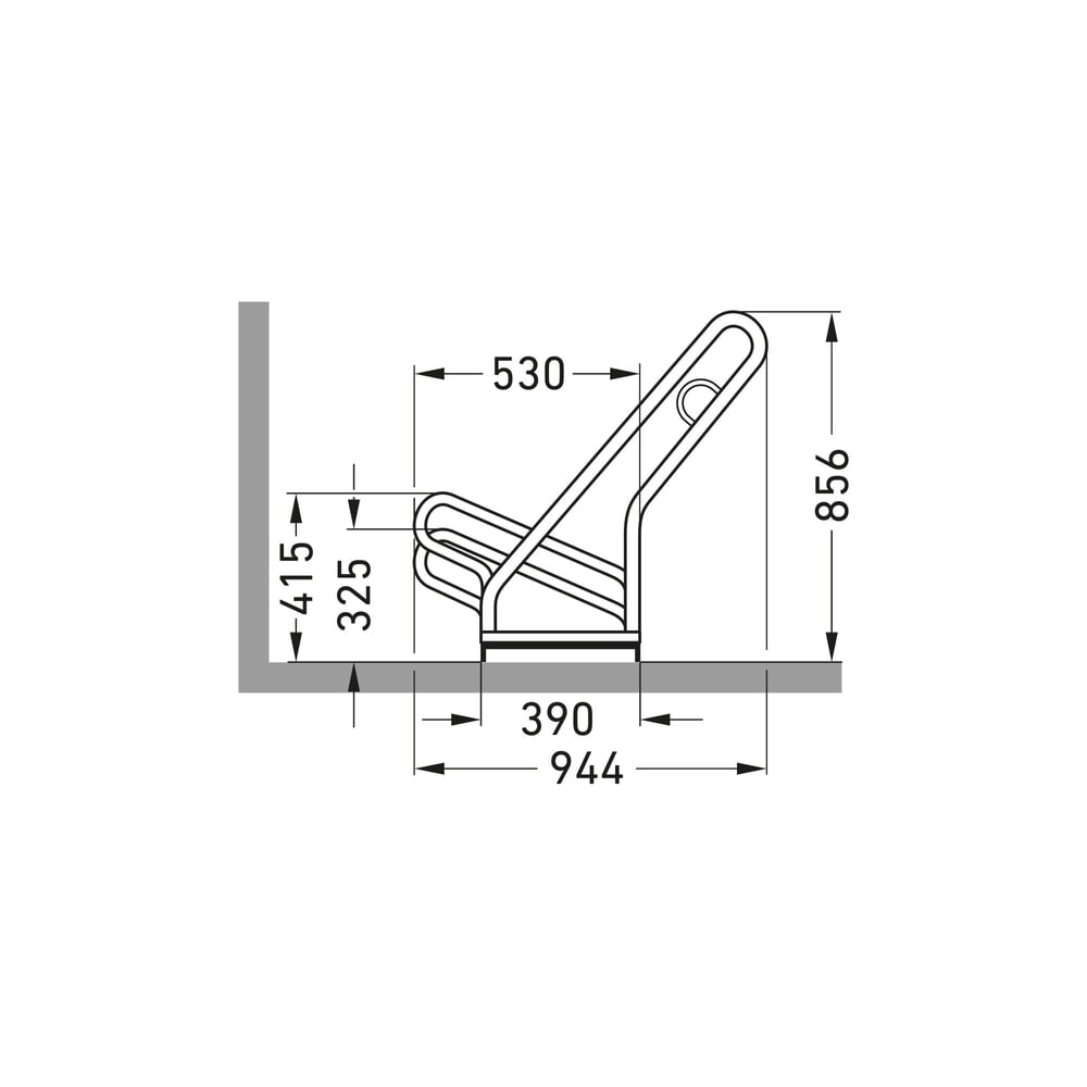 Produktabbildung Nr. 7: wsm® Anlehnbügelparker, einseitige Radeinstellung, 6 Stellplätze