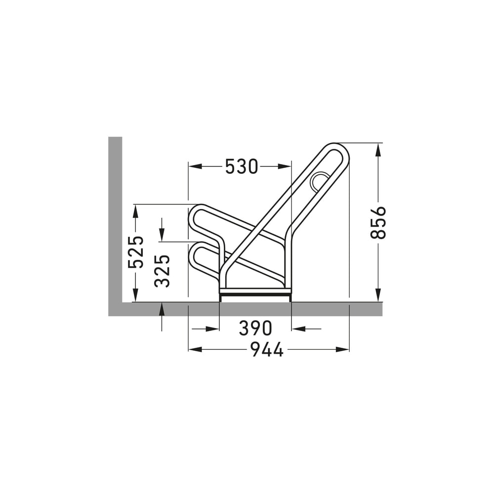 Produktabbildung Nr. 7: wsm® Anlehnparker einseitig einfach, Länge 1000mm