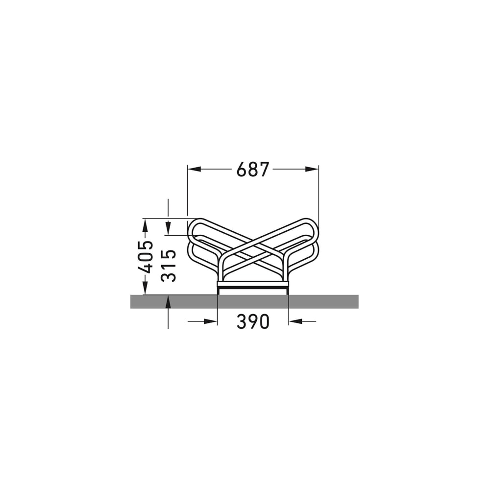 Produktabbildung Nr. 6: wsm® Bügelparker, 2-seitig, 6 Stellplätze, verzinkt