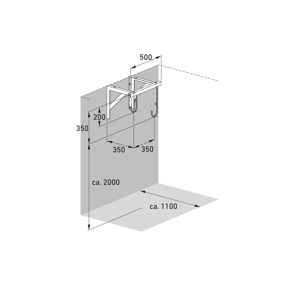 Produktabbildung Nr. 7: wsm® Reihen-Hängeparker, 2 Stellplätze, Deckenmontage