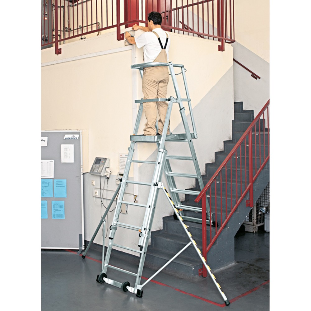 Produktabbildung Nr. 4: ZARGES Teleskop-Podestleiter , 2-seitig begehbar, Standhöhe 1,34 m