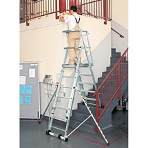 Teleskop-Podestleiter ZARGES, 2-seitig begehbar